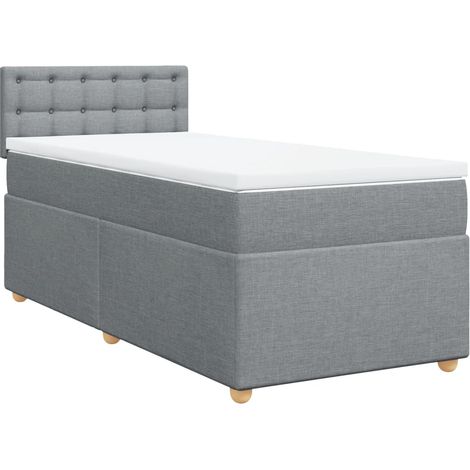 Maison Exclusive - Boxspringbett mit Matratze Hellgrau 90x200 cm