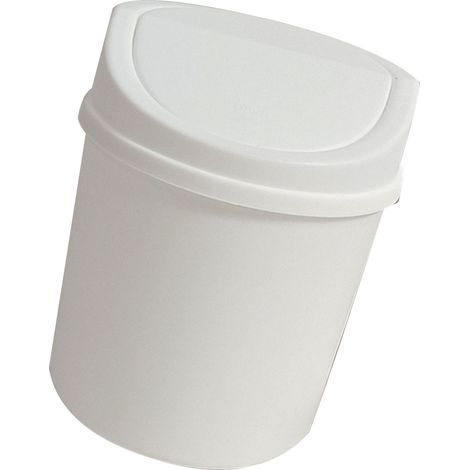 Mini-Schreibtischabfalleimer mit Klappdeckel, Aufbewahrungsbox, multifunktionaler Mini-Mülleimer aus Kunststoff, 1 Behälter, 4 Aufkleber (1/5)