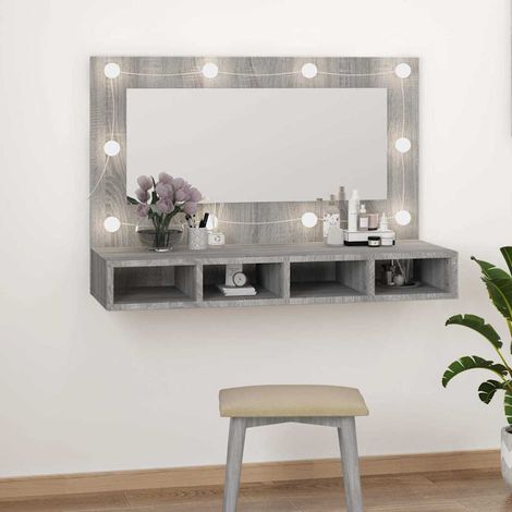 Teenpull – Spiegelschrank mit LED Grau Sonoma 90x31,5x62 cm (1/5)