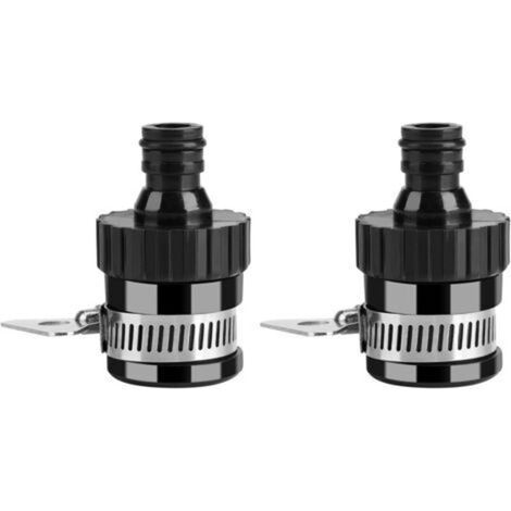 Tap adapter, universal tap connector, garden hose connector (20 mm diameter) (2 pieces) (1/4)