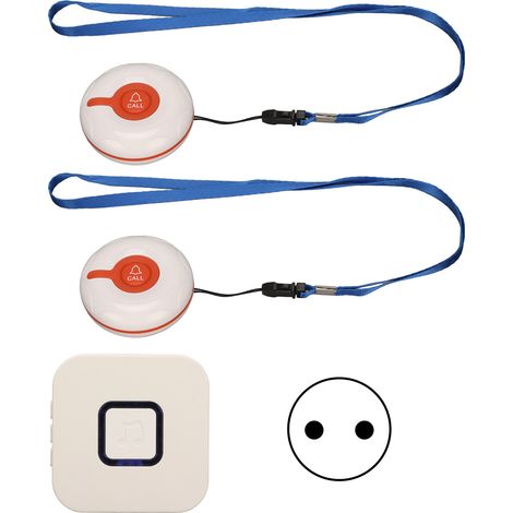 Bouton d'appel sans fil pour personnes âgées - Réglage 4 niveaux de volume - Pager pour aidants - Prise EU 100‑240V (1/5)