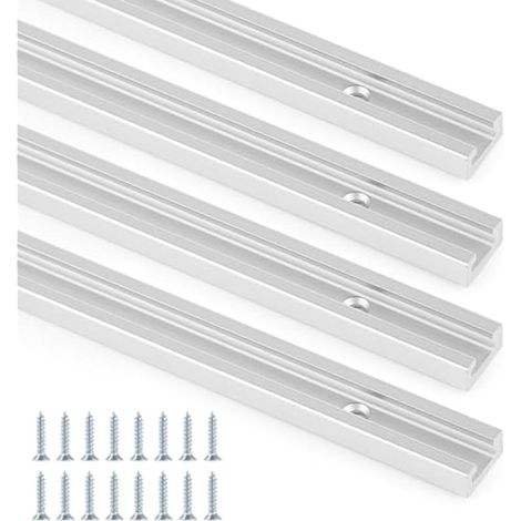 Lot de 2 rails à rainure en T, rails en aluminium de 400 mm pour scie à onglets, avec vis pour table de défonceuse (1/5)