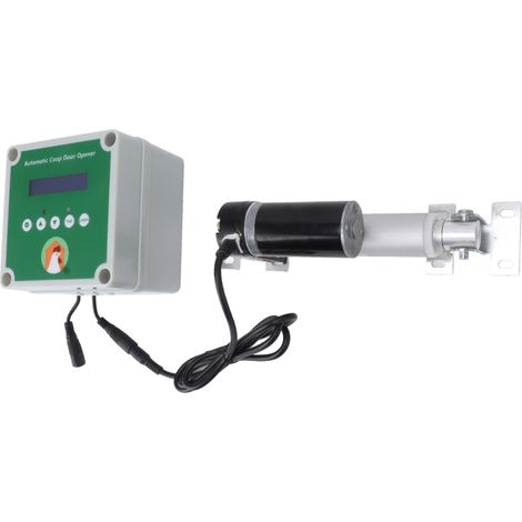 Kit de moteur électrique pour porte de poulailler avec actionneurs linéaires, capteur de lumière et télécommande (100-240 V, prise européenne). (1/5)