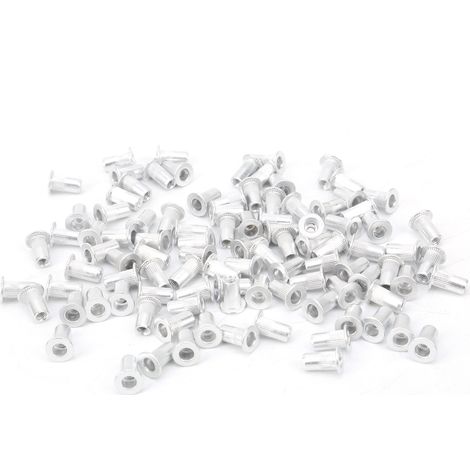 100 pièces écrous à riveter en aluminium tête plate verticale accessoires de quincaillerie WJ‑30045M3 (1/5)