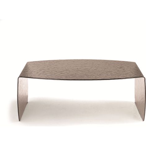 Tavolino basso in vetro temperato curvato bronzo - ELMO (1/4)