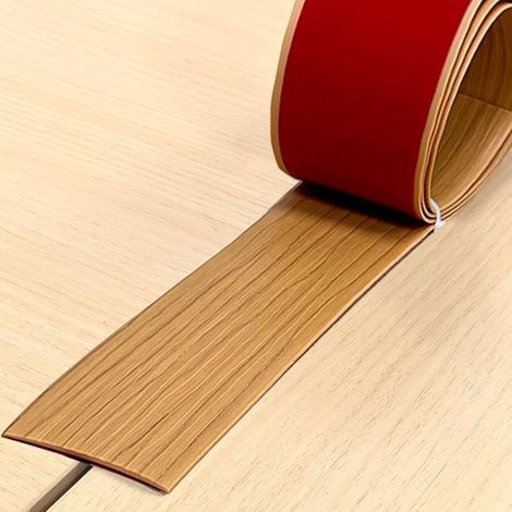 Barre de Seuil Autoadhésive,Barres de Transition de Seuil,Bande Décorative en Flexible PVC,Bande de Transition Sol pour Les Espaces Entre les Carreaux,les Sols en Bois (Chêne Jaune,2M) (1/5)