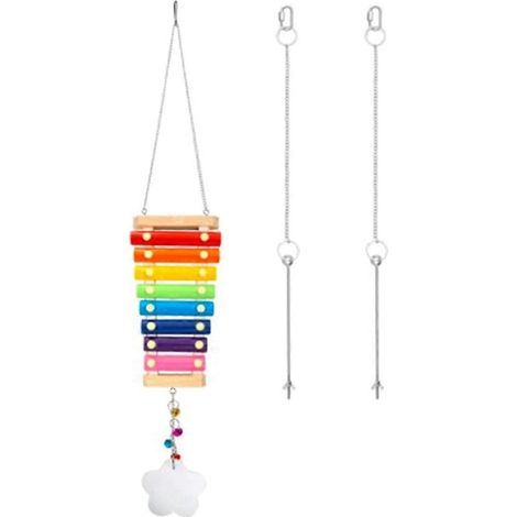 Buntes Regenbogen-Hühnchen-Xylophon-Spielzeug für Hühner, Küken-Spielzeug, Gemüsespieß