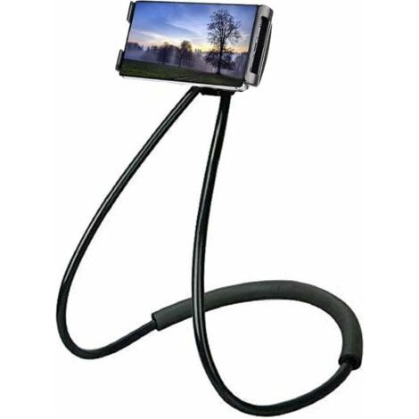 Support Réglable , Universel Support Telephone Portable Cou Paresseux 360° Porte Telephone Bureau avec Flexible Bras Long Multifonction Support Smartphone (Noir) (1/4)