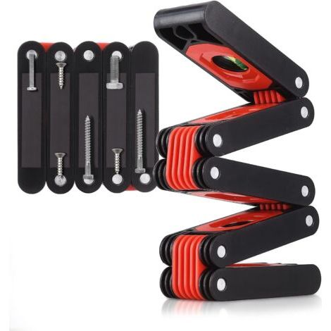 Niveau à bulle pliable, multifonction magnétique, niveau à bulle facile à lire, escalier à bulles, tube d'angle, mesure multi-angle, outils de tr (1/5)