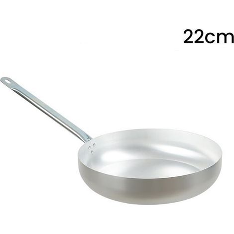Trade Shop - SALTAPASTA PADELLA IN ALLUMINIO CON MANICO METALLO Ø20-22-24 CM UTENSILE PER CUCINA -     -durchmesser 22cm  -