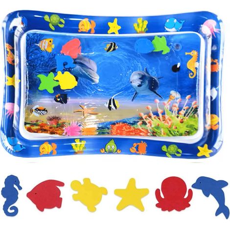 Tapis d'eau sensoriel gonflable avec poissons pour la coordination et la motricité (taille XXL) (1/4)