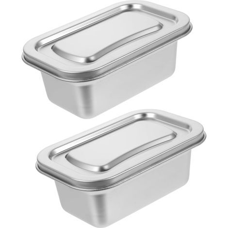 Boîte à Glace En Acier Inoxydable 1,2l Contenants Réutilisables 304 Inox Hermétique Et Empilable Pour Desserts Maison Rangement Congélateur (1/5)