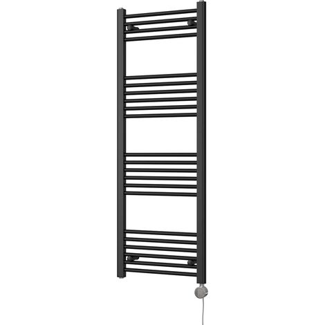 Zennor - Black Electric Towel Rail H1400mm x W500mm Straight 500w Thermostatic (1/3)