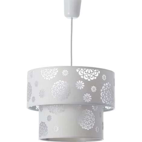 Lustre floral en polyester blanc (1/5)