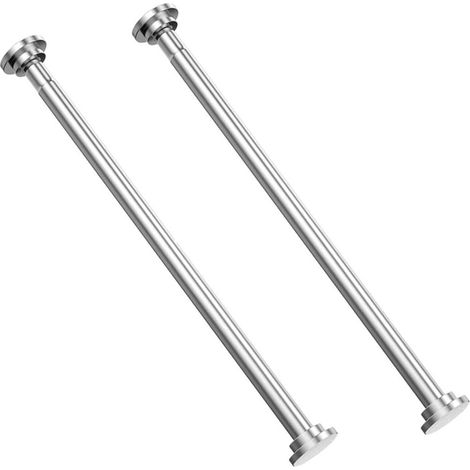 Barre télescopique extensible en acier inoxydable 65-100cm – Fixation par pression sans perçage – Antidérapante et imperméable pour salle de bain et penderie (1/5)