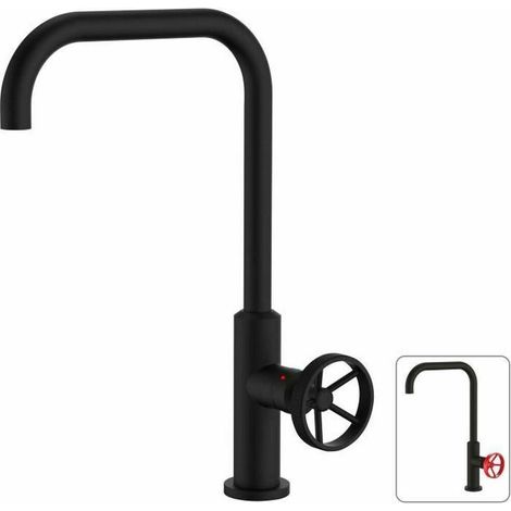 Rousseau Küchenarmatur Design Industrie Schwarz Matt