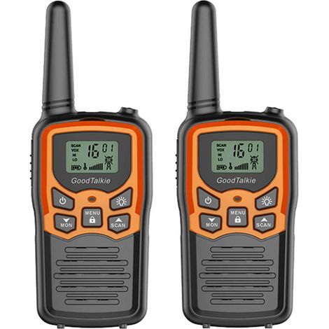Talkie-walkie longue portée - Randonnée, camping, usage domestique - Pack de 2 (orange) - Communication fiable et portable pour toutes activités