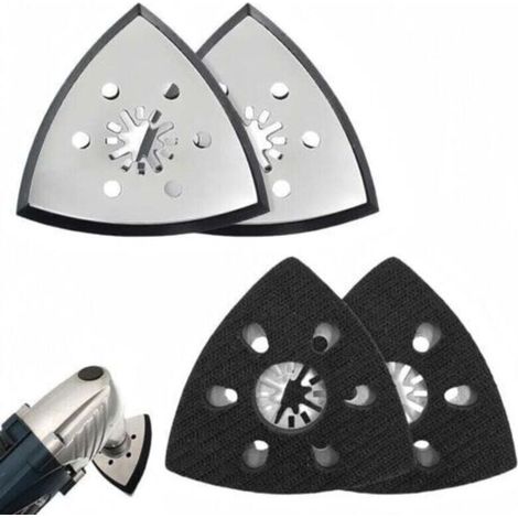 Plateau et patin de ponçage triangulaires fines pour ponceuse multifonction, 93 mm, Lot de 4