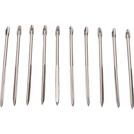 Aiguilles à coudre robustes 80mm, 10 pièces, grand trou pour les yeux, main en cuir réparation (1/5)