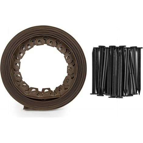 Rasenkanten-Set, 40 mm, einfache Bordüre, braun (1/4)
