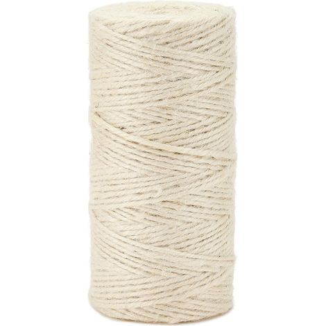Ficelle Jute Blanc 2mm ±160m ׀ Corde Naturelle pour Mariage, Décoration, Fleuriste, Emballage, Bricolage Résistante & Facile à Nouer (1/5)