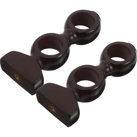 Lot de 2 Supports de Tringle à Rideaux en Bois Installation Facile pour Salon et Salle de Bain, Design Élégant Grain de Bois Ambiance Chaleureuse (1/5)