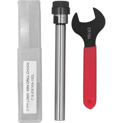 Spannzangenfutter-Verlängerungsstange C16 ER16A 150L mit geradem Schaft und ER16A-Schlüssel für CNC-Drehmaschine