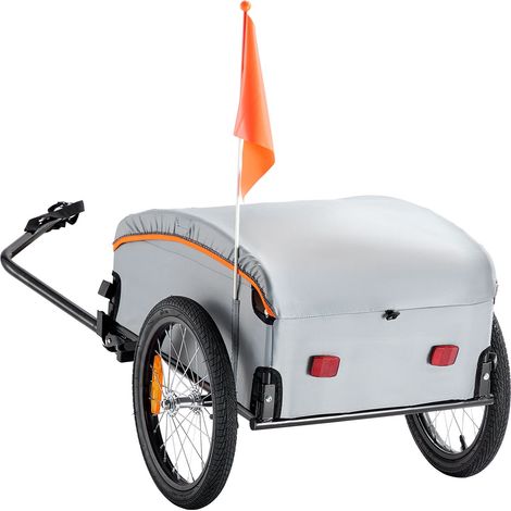 Remorque vélo cargo, capacité 40/45/72 kg, chariot robuste, pliable avec attache universelle. (1/5)