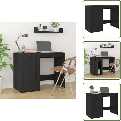 Bureau Noir 100x49x75 cm Bois d'ingénierie - Bureau Design - Bureau Moderne - Bureau Ordinateur - Bureau Étudiant - Meuble De Bureau