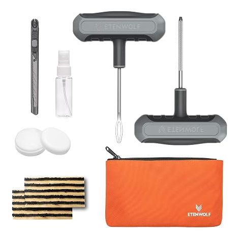 R0 16-Piece Heavy Duty Car Tyre Repair Kit - Puncture Tyre Drill - for Car, Motorcycle, ATV, Truck, Tractor - with Storage Bag (1/5)