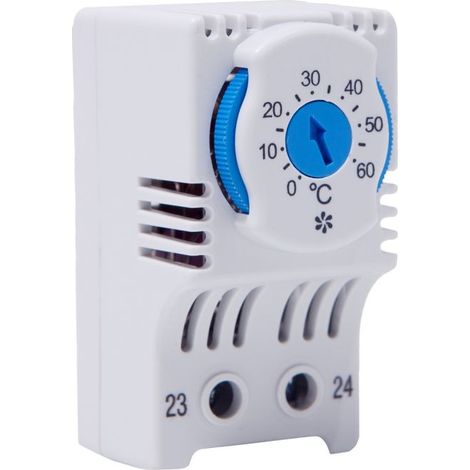 Thermostat d'armoire électrique - contact 1NO - Plage de température 0°C à 60°C