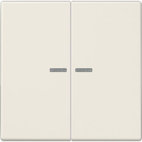 JUNG HOME Pulsador doble, con guía de luz, Duroplast, serie LS, blanco BT LS 17102