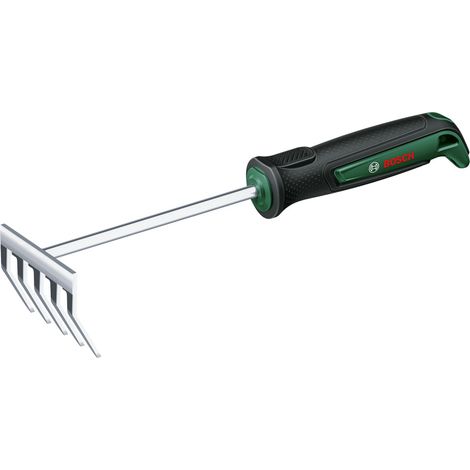 Outil à main de jardin Râteau à main (désherber, nettoyer les débris, robuste, en acier inox., poignée souple, design ergonomique) (1/5)