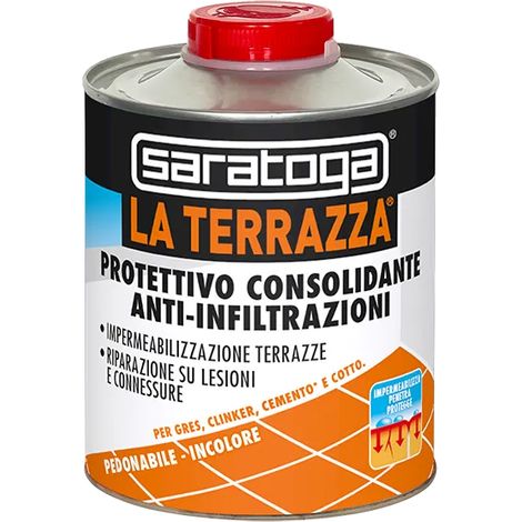 SARATOGA "LA TERRAZZA" salvaterrazza impermeabilizzante trasparente 1LT - 2,5LT - FORMATO: 2,5 Lt