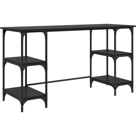 Maison Exclusive - Schreibtisch mit Regal Schwarz Eichen-Optik 14