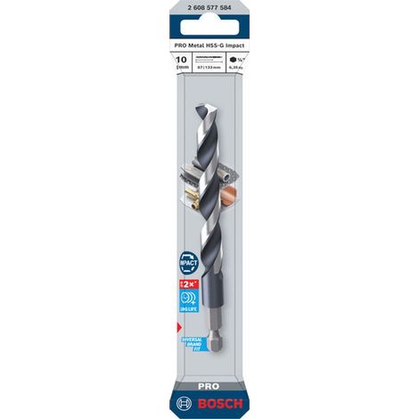Bosch PRO Spiralbohrer Metal HSS-G Impact, 10 x 87 x 133 mm