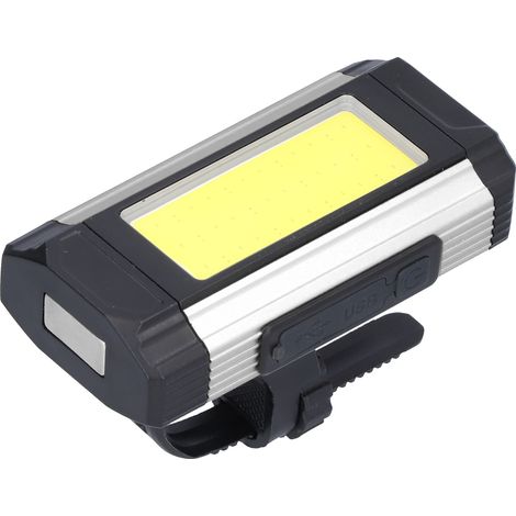 Lampe de vélo multifonctionnelle 1000 lm, étanche, rechargeable par USB, magnétique, pour travaux et entretien en extérieur, grise (1/5)
