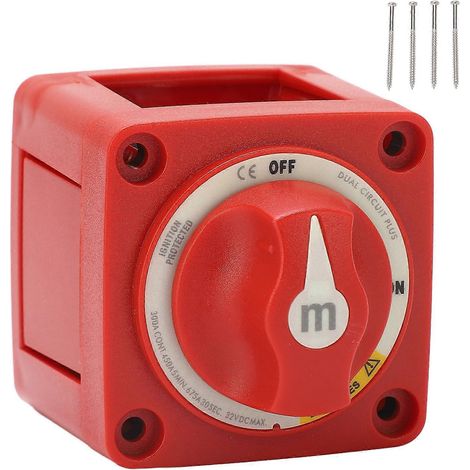 Sélecteur de batterie 300 A CC 32 V à 3 vitesses, goujon M10 x 4, interrupteur marche/arrêt à double circuit pour batteries de camping-car, marines et automobiles (1/5)