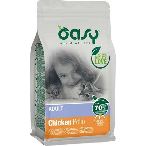 Gatto - Croccantini Adult Pollo 300 gr -1,5 - 7,5 Kg OASY - size 300 gr (1/3)