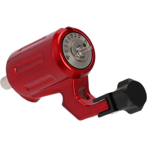 Machine à tatouer en alliage d'aluminium, brumisateur rotatif, moteur puissant, outil pistolet, interface RCA, rouge. (1/5)