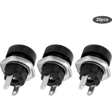 Lot de 20 connecteurs femelles d'alimentation DC-022B à filetage avec écrou, en cuivre, pour montage sur panneau. (1/5)
