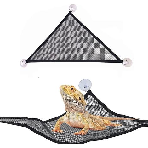2 Reptilien-Netzhängematten für Echsen und andere Reptilien mit Saugnäpfen, geeignet für Haustiere, atmungsaktives Hängenetz. (1/5)