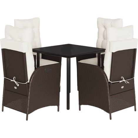 Maison Exclusive - Set comedor de jardín 5 piezas y cojines ratán (1/5)