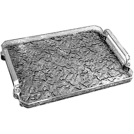 Rechteckiges Serviertablett, Küchen-Organizer, Couchtischtablett, Wasserbechertablett für Bar, Küche, Kosmetik, Dessert, Frühstück-Gray M (1/5)