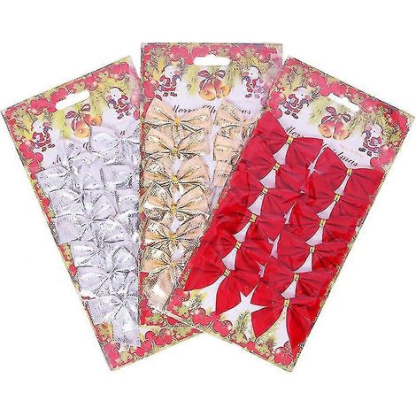 144-teiliges Set Schleifen, kreative und zarte Weihnachtsbaumkugeln, praktische Geschenkverpackungsschleifen, Weihnachtsfeierdekoration (1/3)