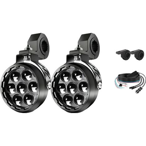 Motorrad-Scheinwerfer, hocheffiziente LED, IP68-Schutz, Dimmer-Schalter Strobe (1/2)