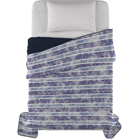 Couette d'été imprimée, Microfibre, Jeans Stripes, 220 x 270 cm (1/3)