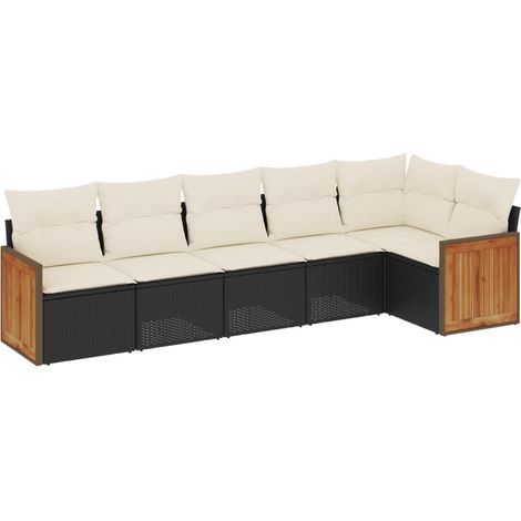Maison Exclusive - Set de sofás de jardín 6 piezas y cojines ratá (1/5)