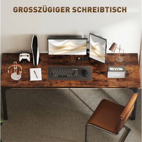 MEUBLIV Scrivania 200x60 cm marrone rustico – grande piano industriale, 60 kg (1/5)