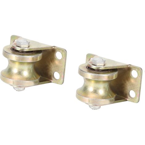 2 roulements à galets coulissants 32mm pour portail, roue en U avec rail de guidage (1/5)